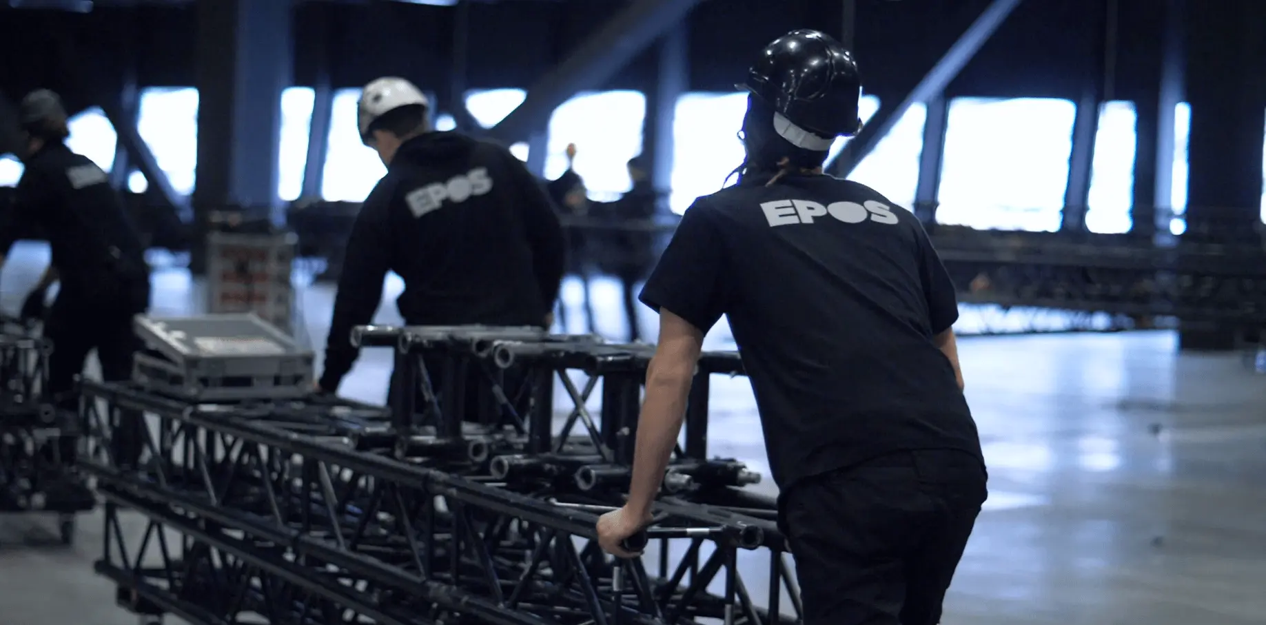 Messepersonal bei der Arbeit